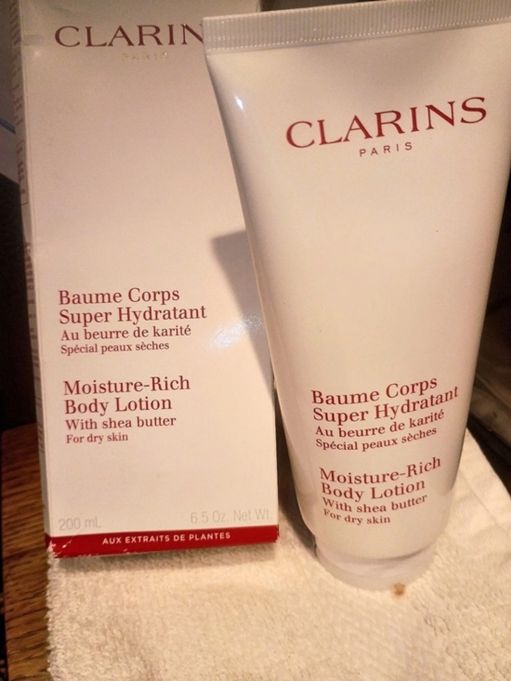 Clarins Moisture-Rich Body Lotion With Shea Butter 6.5 oz NWT
